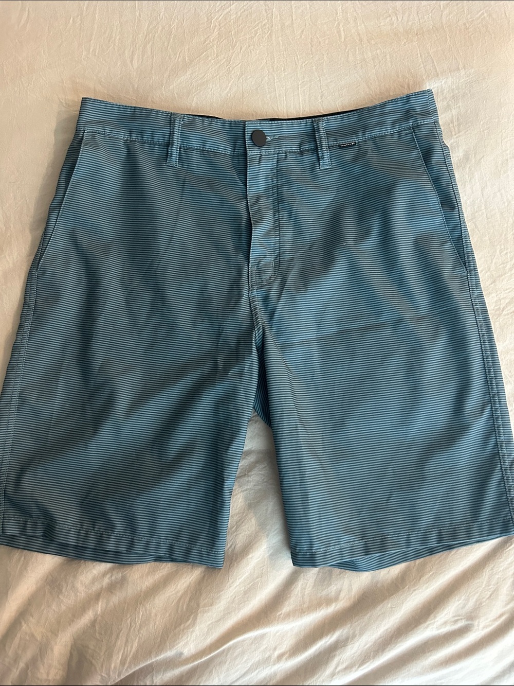Men's Blue Striped Performance Shorts